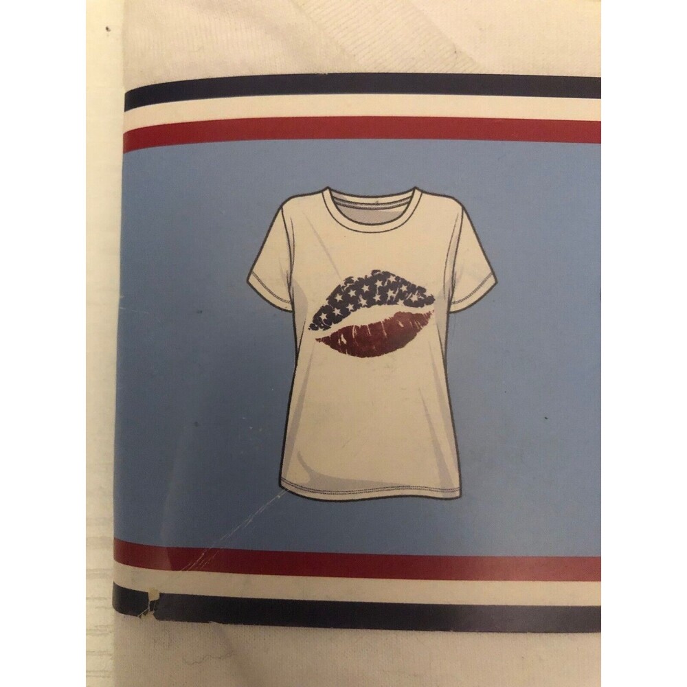 Bobbie Brooks Women's Sz L Short Sleeve White Graphic Tee Shirt Top